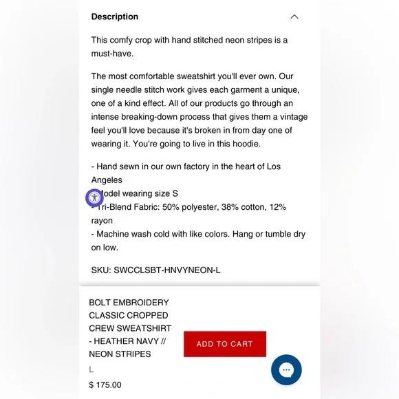 Aviator Nation Cropped Crew Sweatshirt - Picture 3 of 6